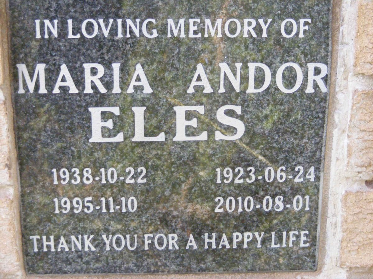 ELES Andor 1923-2010 &amp; Maria 1938-1995