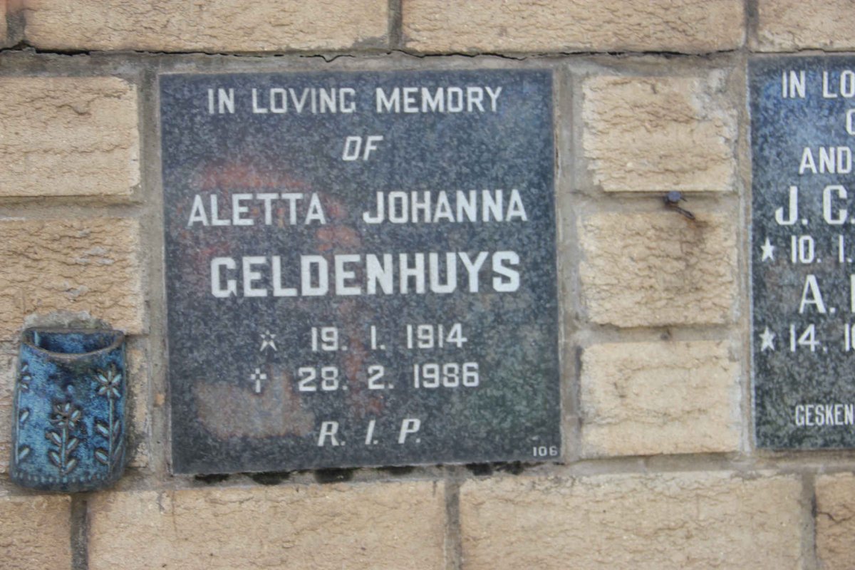 GELDENHUYS Aletta Johanna 1914-1986