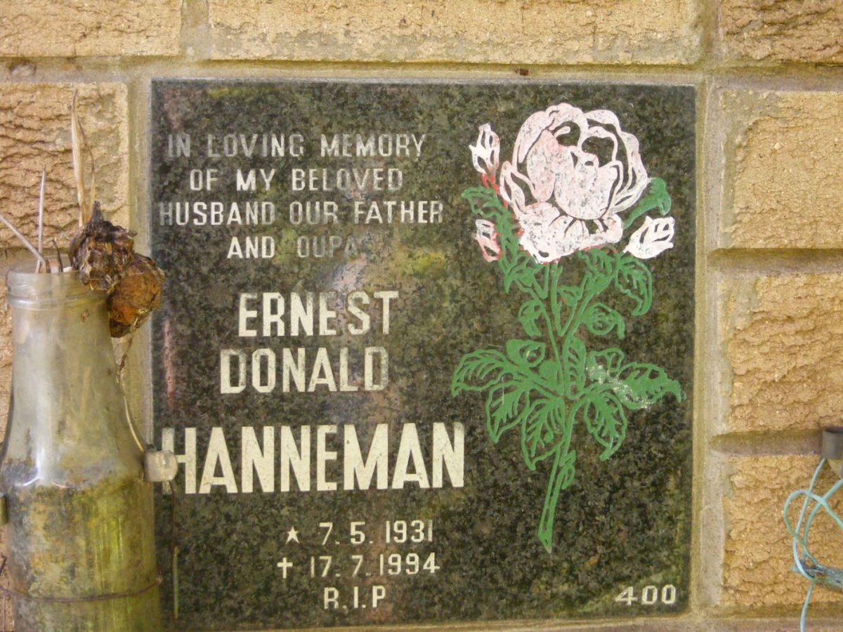 HANNEMAN Ernest Donald 1931-1994