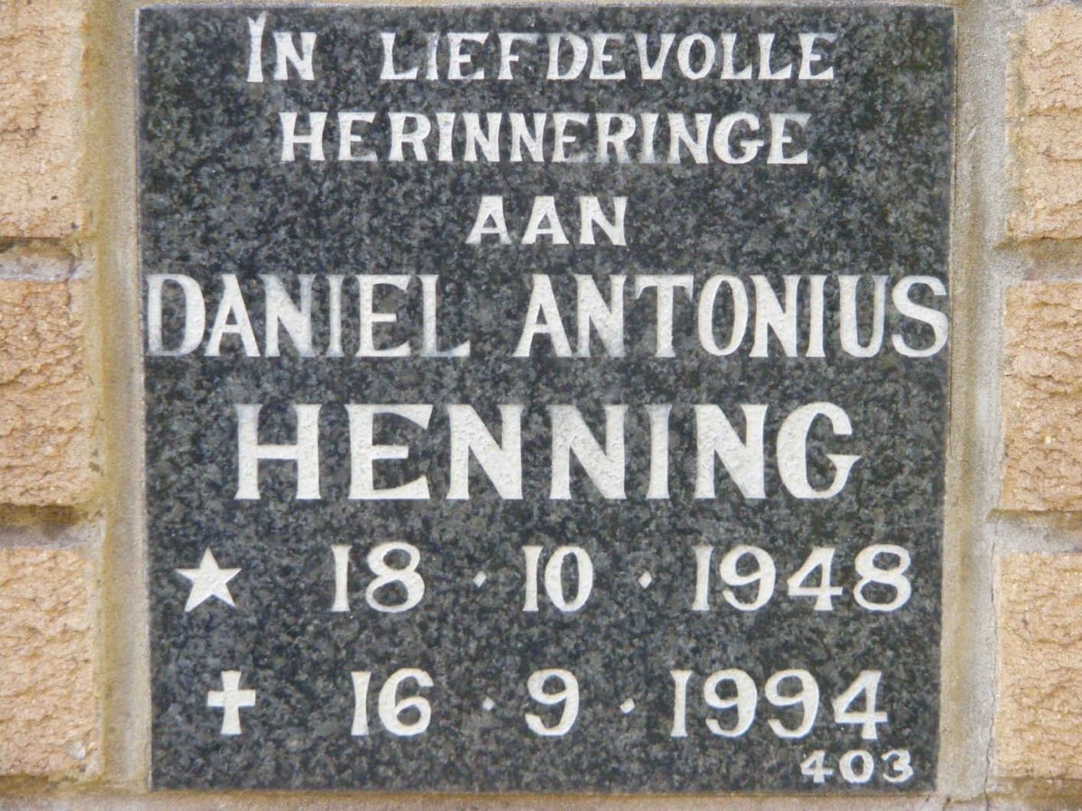 HENNING Daniel Antonius 1948-1994