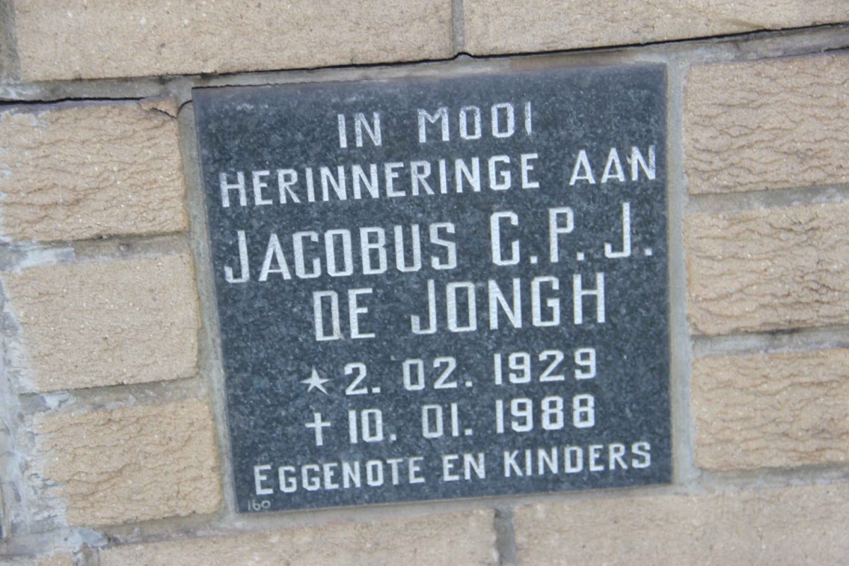 JONGH Jacobus C.P.J., de 1929-1988