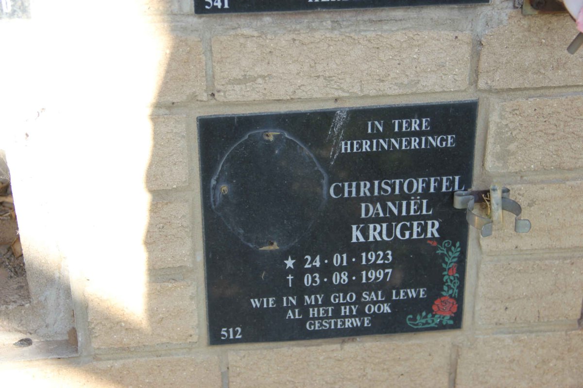 KRUGER Christoffel Daniel 1923-1997