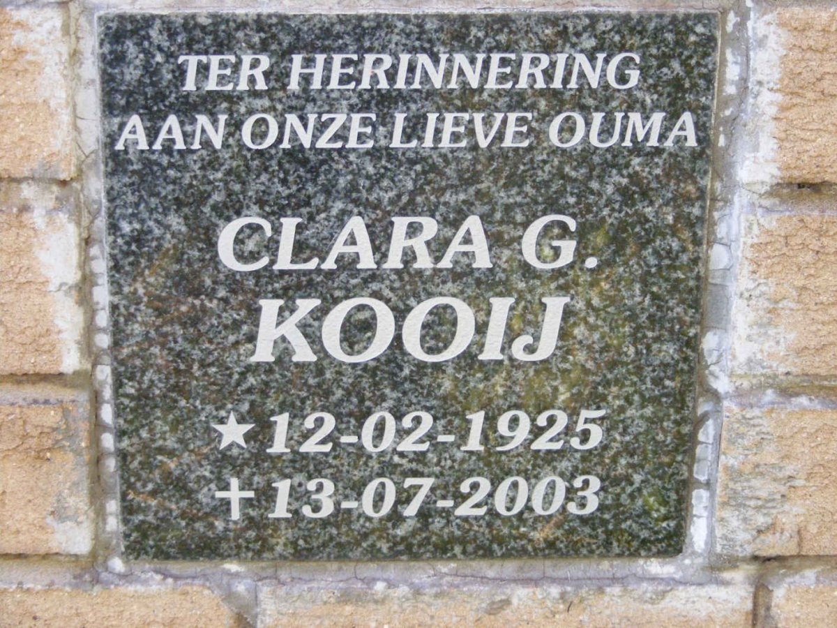 KOOIJ Clara G. 1925-2003
