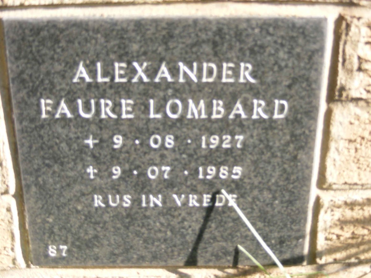 LOMBARD Alexander Faure 1927-1985