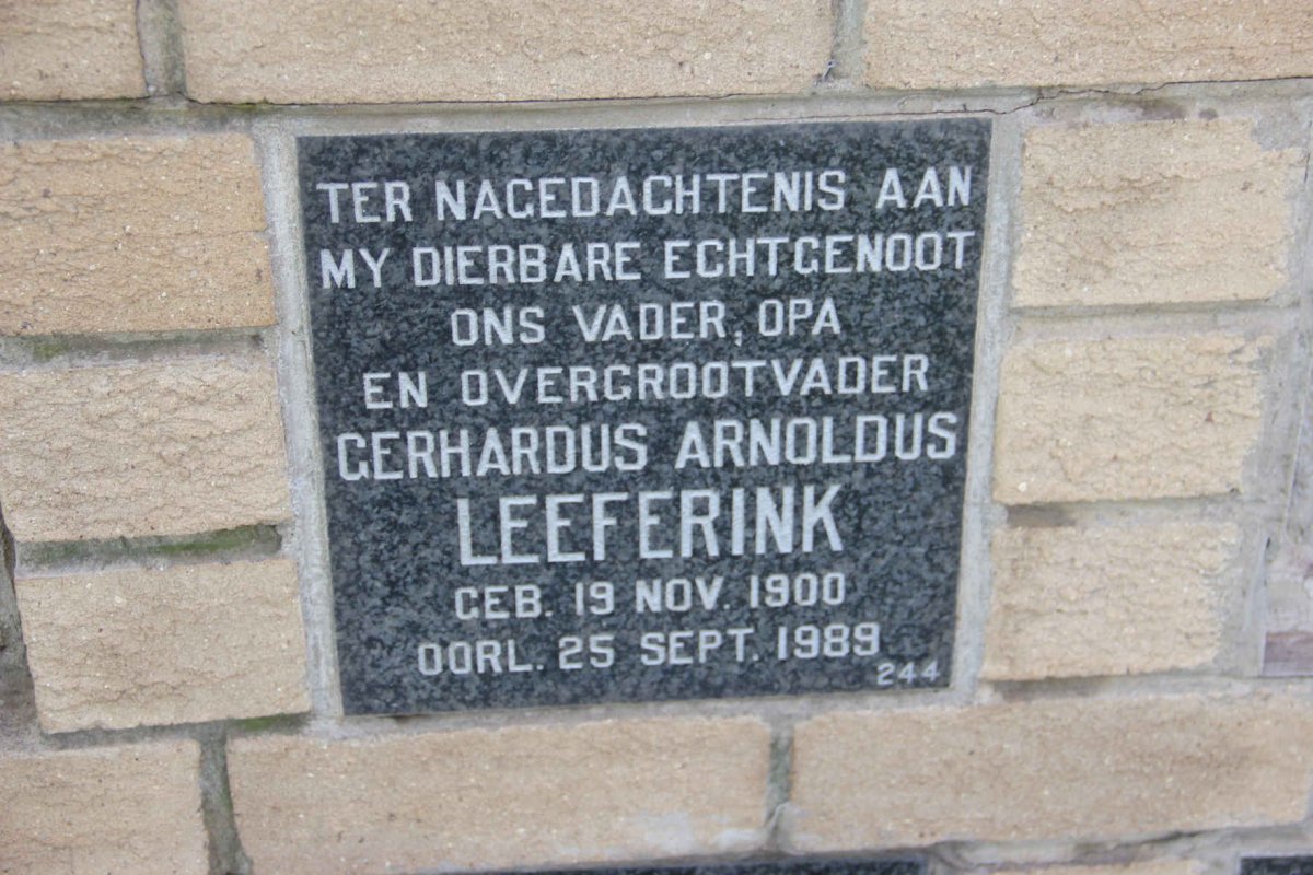 LEEFERINK Gerhardus Arnoldus 1900-1989