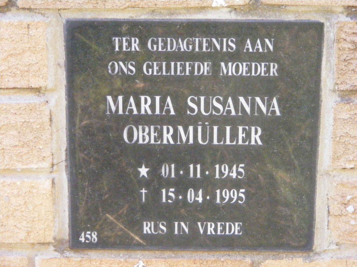 OBERMÜLLER Maria Susanna 1945-1995