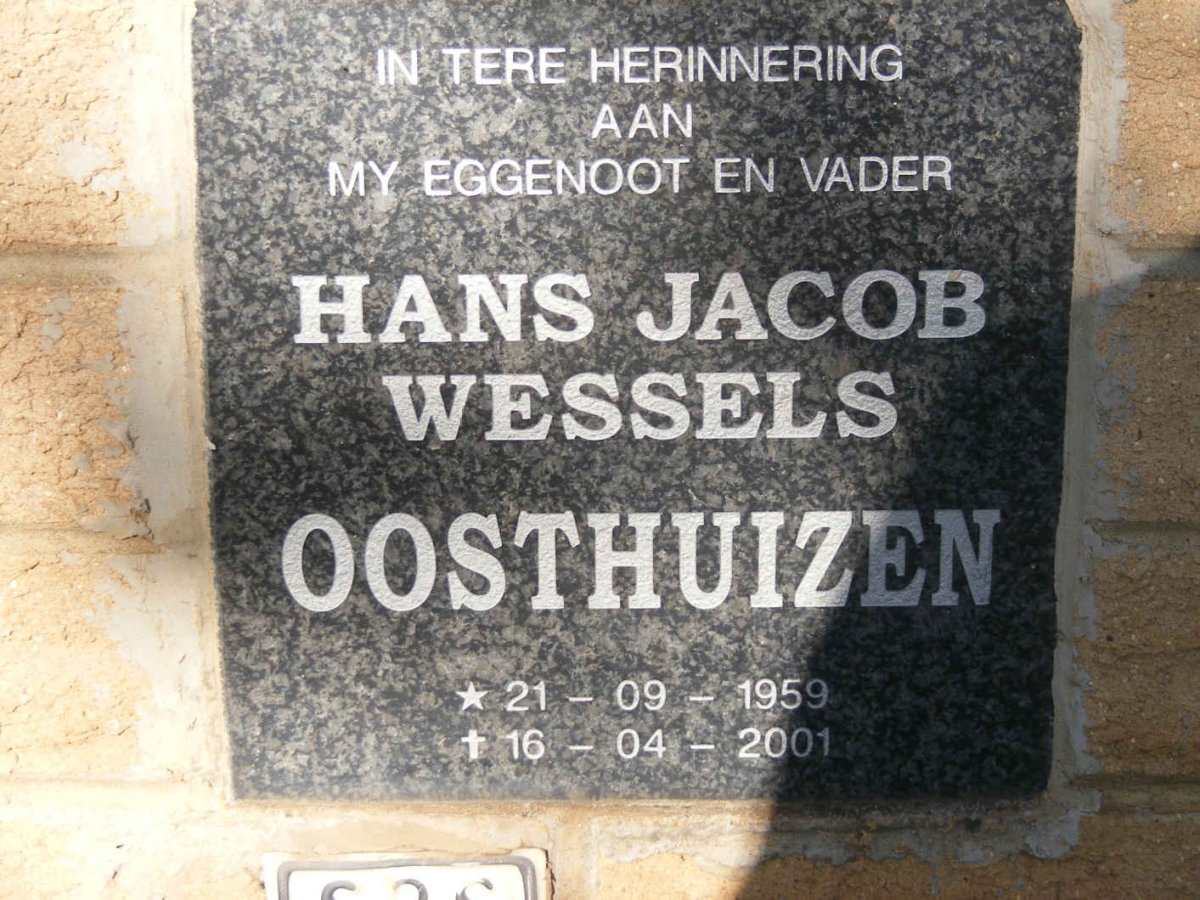 OOSTHUIZEN Hans Jacob Wessels 1959-2001