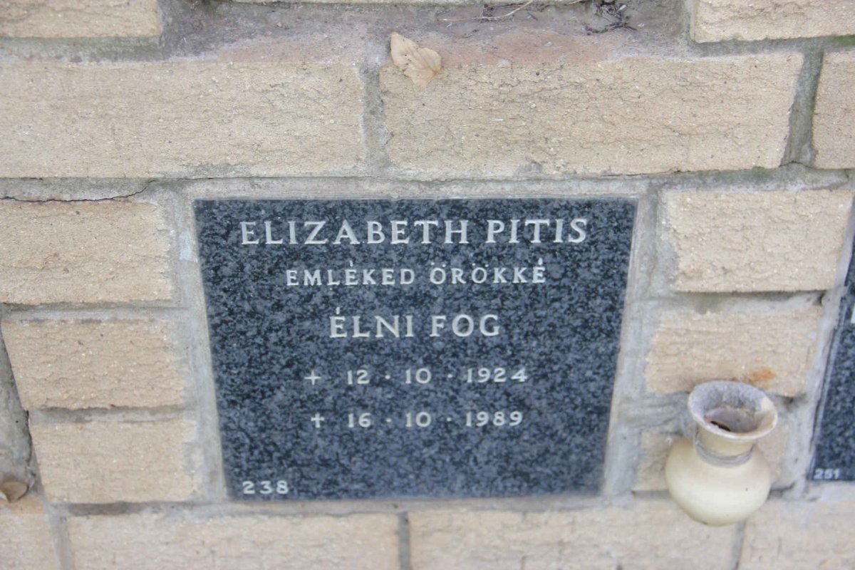 PITIS Elizabeth 1924-1989