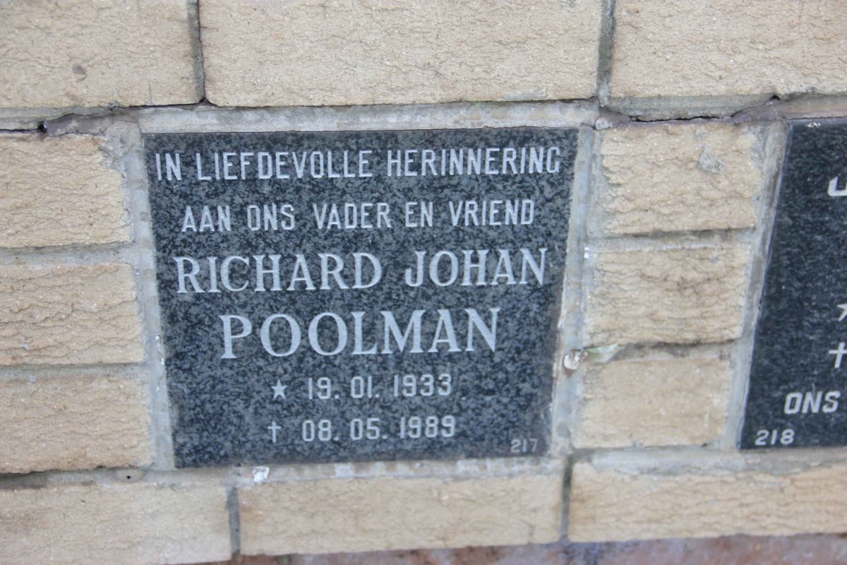 POOLMAN Richard Johan 1933-1989