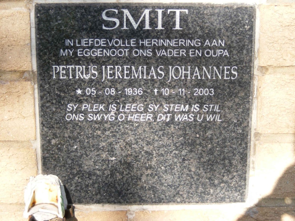 SMIT Petrus Jeremias Johannes 1936-2003
