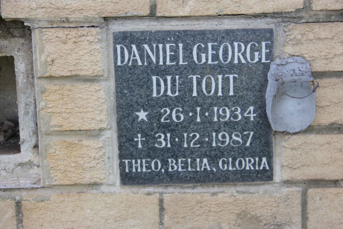 TOIT Daniel George, du 1934-1987