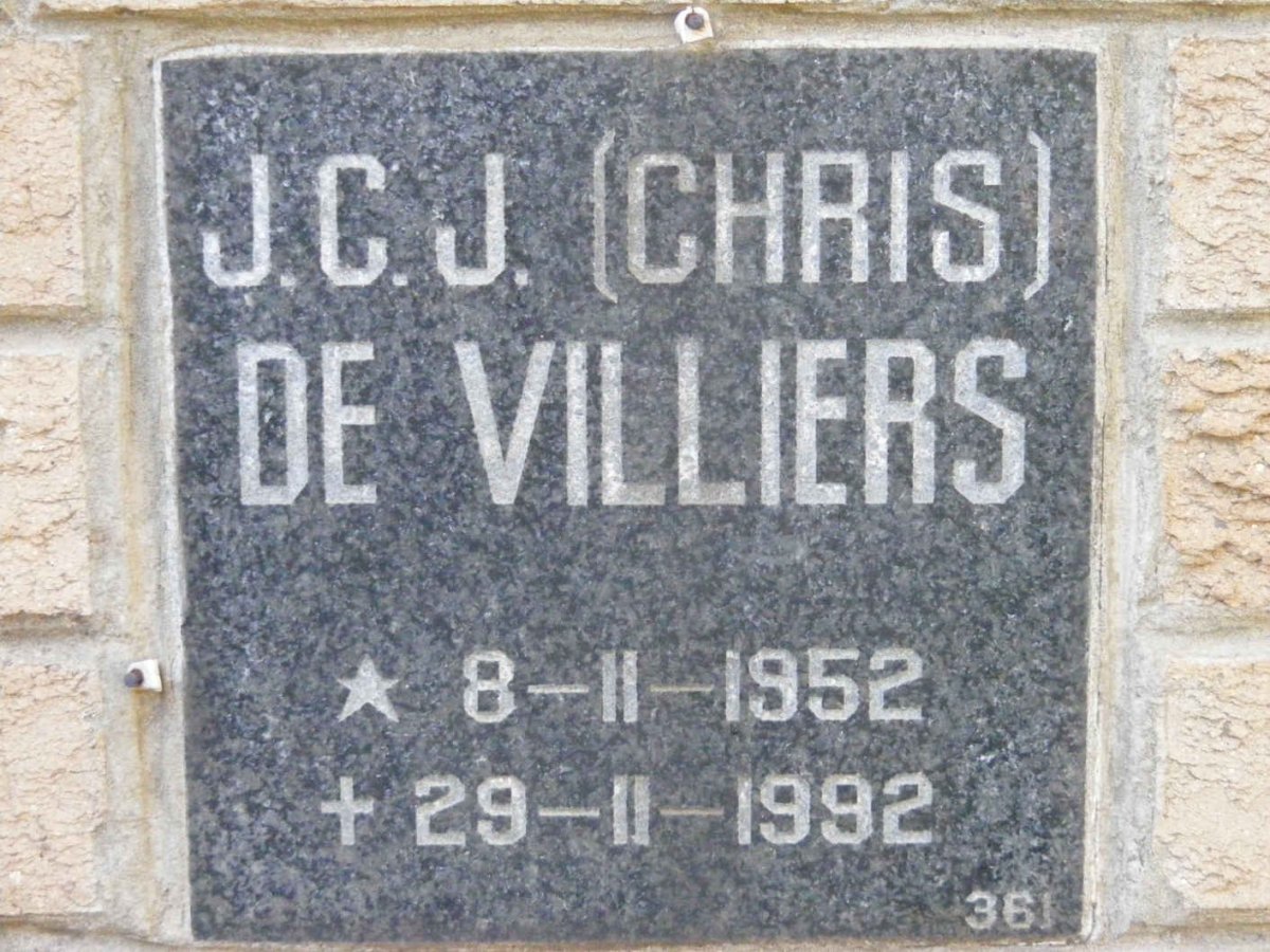 VILLIERS J.C.J., de 1952-1992