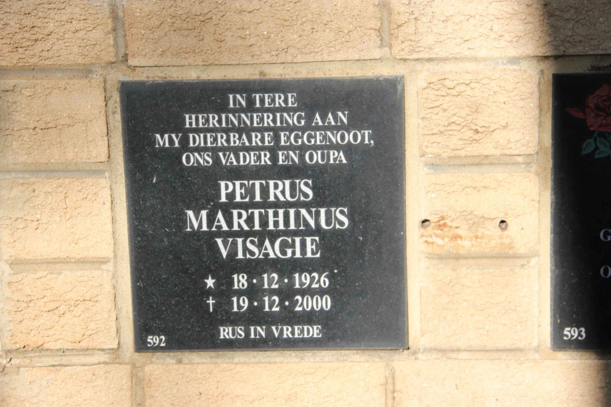 VISAGIE Petrus Marthinus 1926-2000