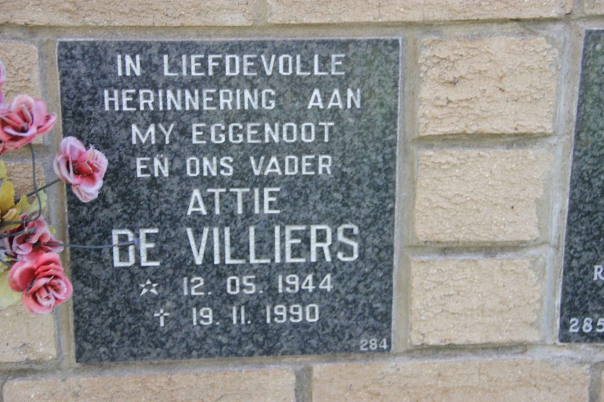 VILLIERS Attie, de 1944-1990