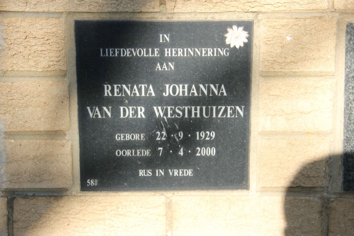 WESTHUIZEN Renata Johanna, van der 1929-2000