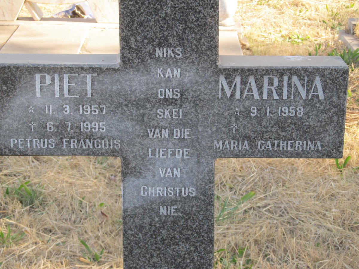 ? Petrus Francois 1957-1995 &amp; Maria Catharina 1958-