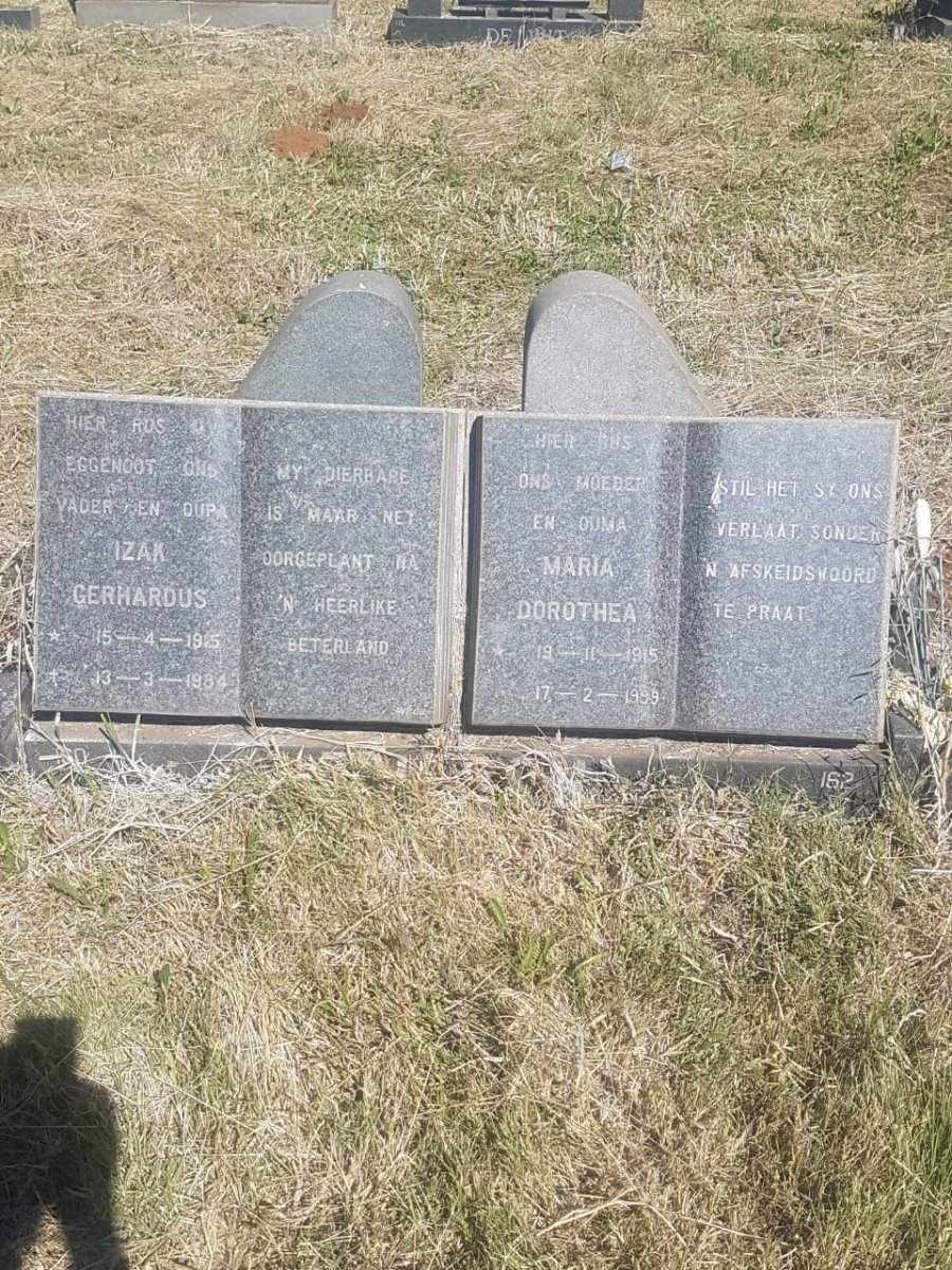 ? Izak Gerhardus 1915-1984 &amp; Maria Dorothea 1915-1999
