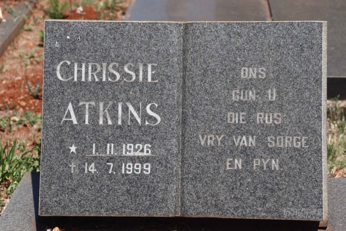 ATKINS Chrissie 1926-1999