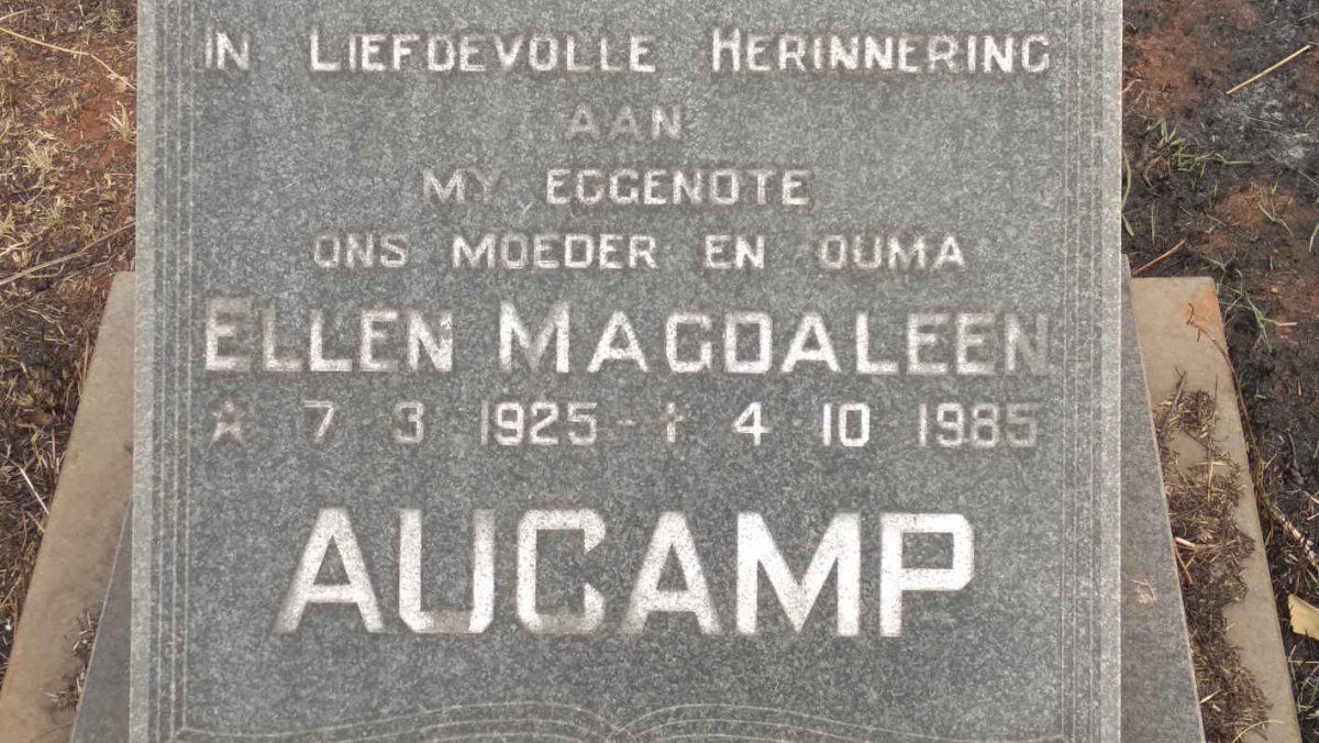 AUCAMP Ellen Magdaleen 1925-1985