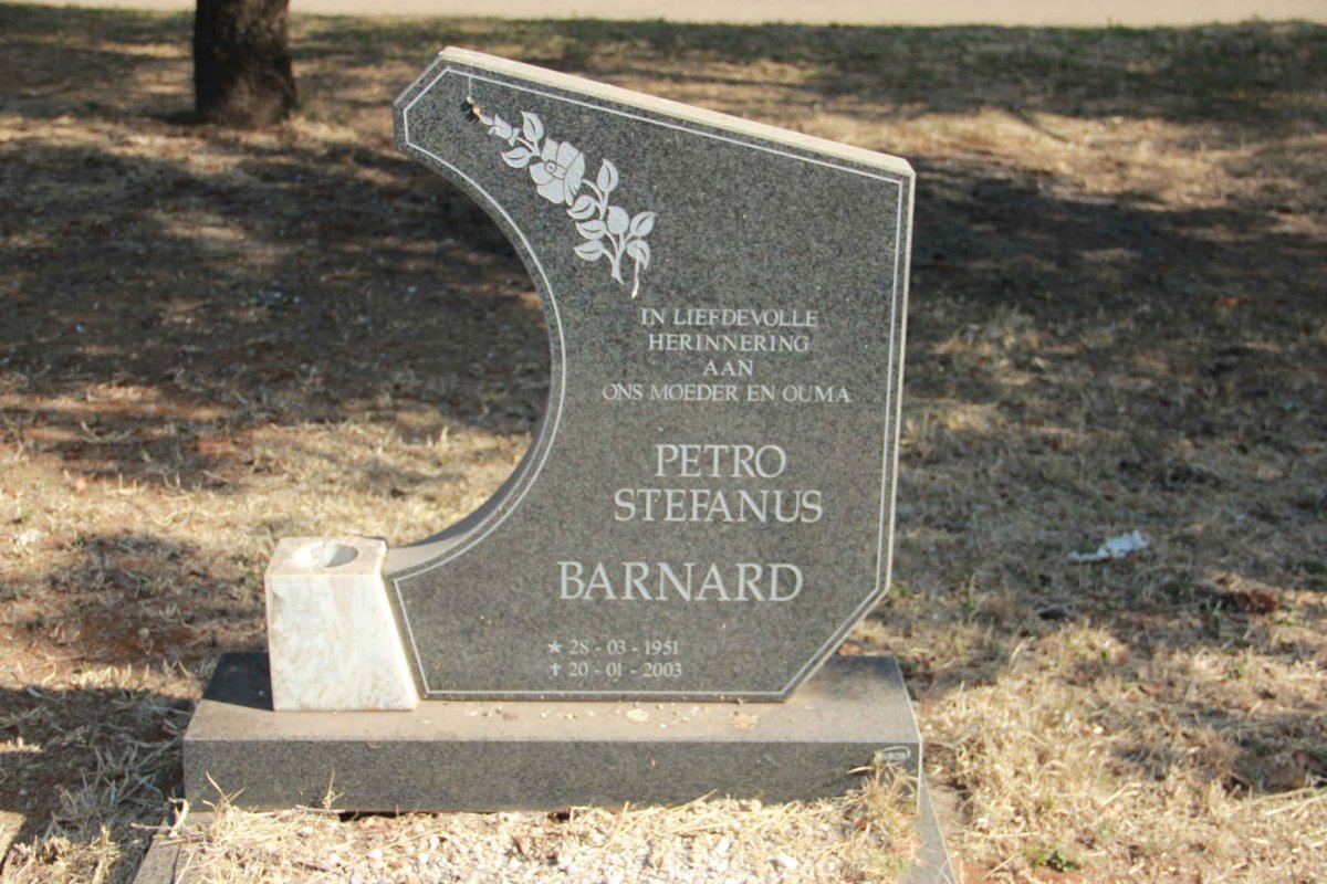 BARNARD Petro Stefanus 1951-2003