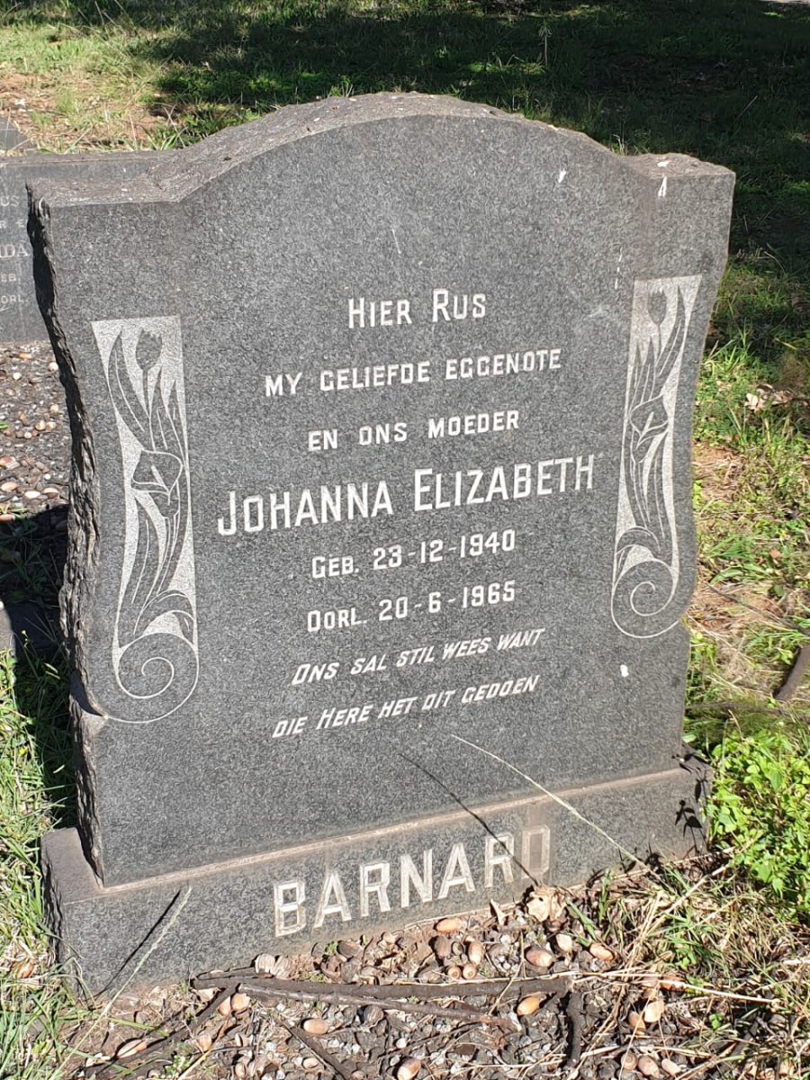 BARNARD Johanna Elizabeth 1940-1965