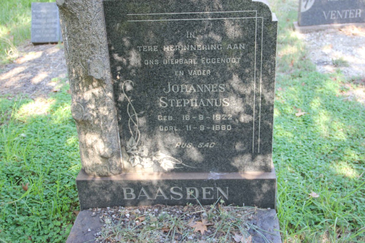 BAASDEN Johannes Stephanus 1922-1960