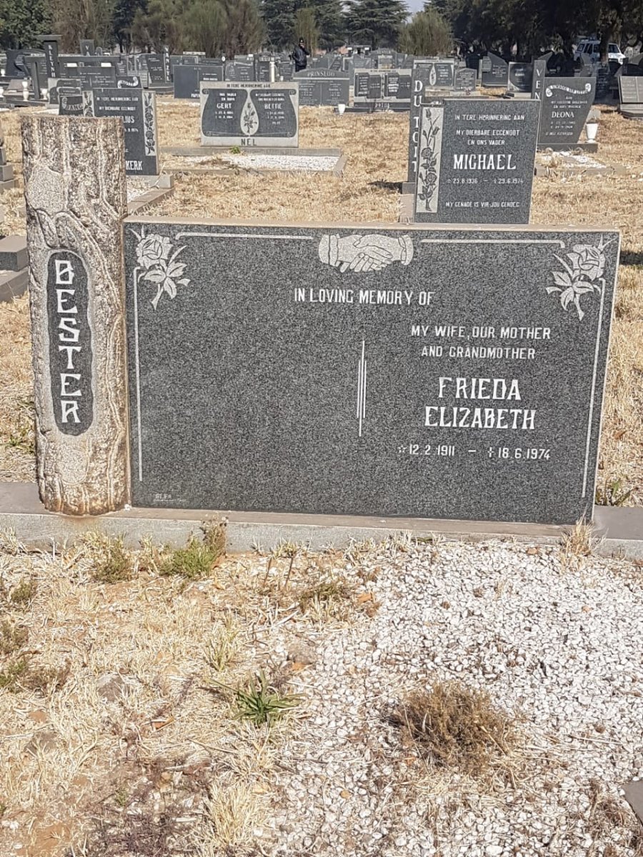 BESTER Frieda Elizabeth 1911-1974