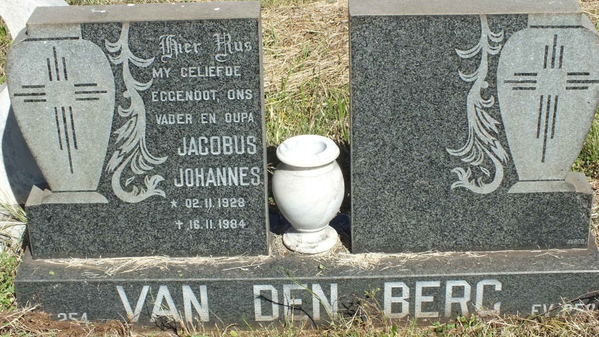 BERG Jacobus Johannes, van den 1928-1984
