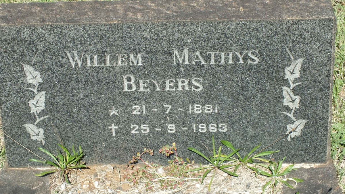 BEYERS Willem Mathys 1881-1963