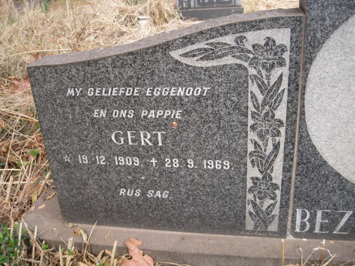 BEZUIDENHOUT Gert 1909-1969 &amp; Maria 1911-1983