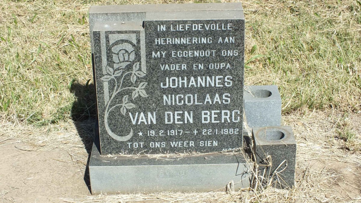 BERG Johannes Nicolaas, van den 1917-1982