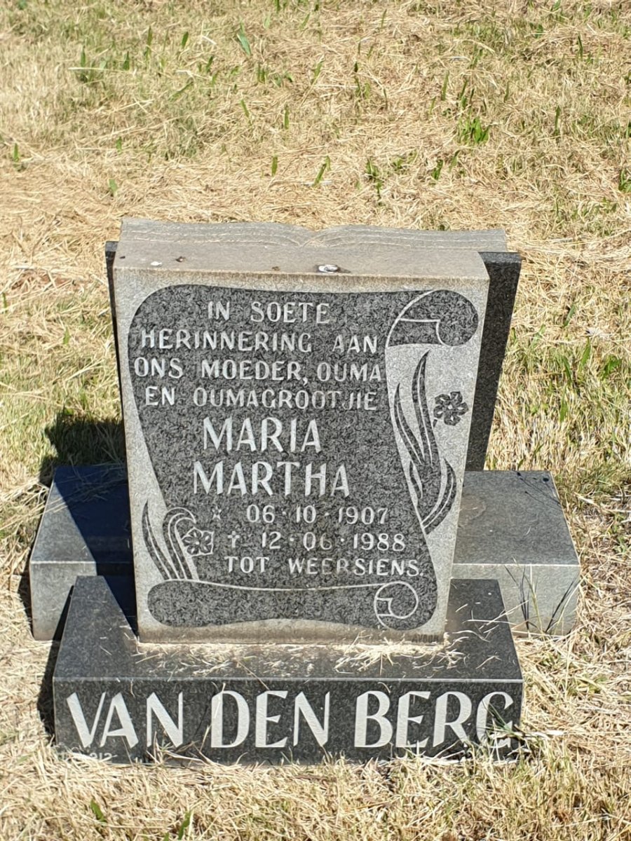 BERG Maria Martha, van den 1907-1988