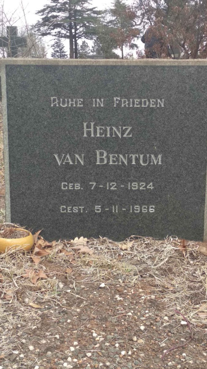 BENTUM Heinz, van 1924-1966