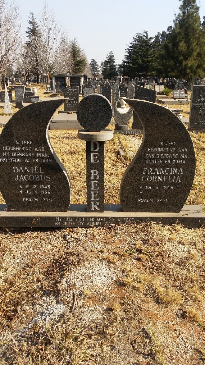 BEER Daniël Jacobus, de 1945-1996 &amp; Francina Cornelia 1945-