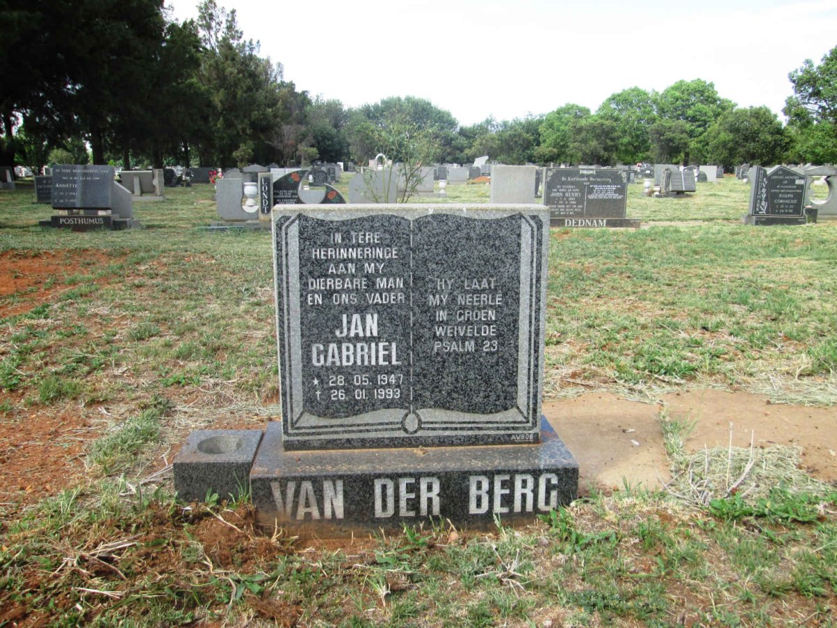 BERG Jan Gabriel, van der 1947-1993