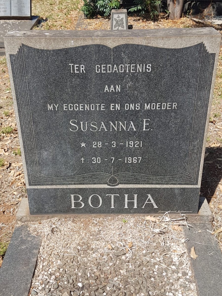 BOTHA Susanna E. 1921-1967