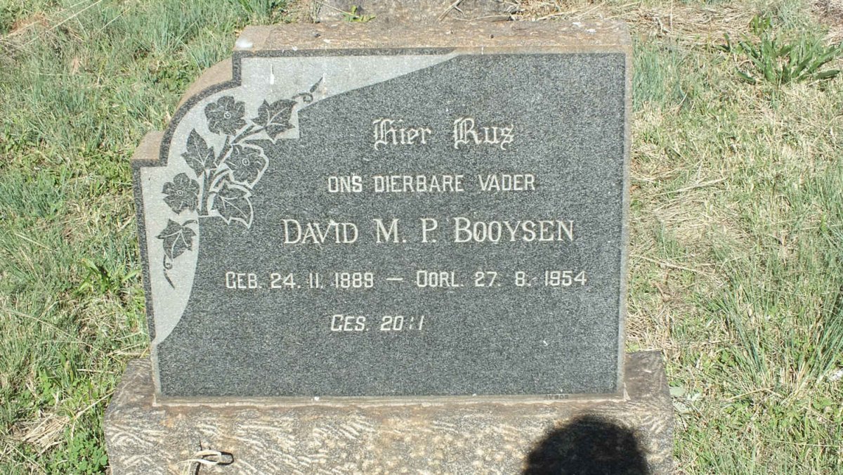 BOOYSEN David M.P. 1889-1954