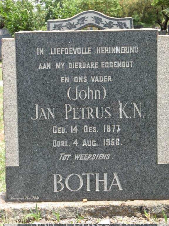 BOTHA Jan Petrus K.N. 1877-1956