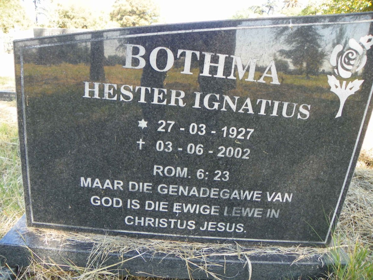 BOTHMA Hester Ignatius 1927-2002