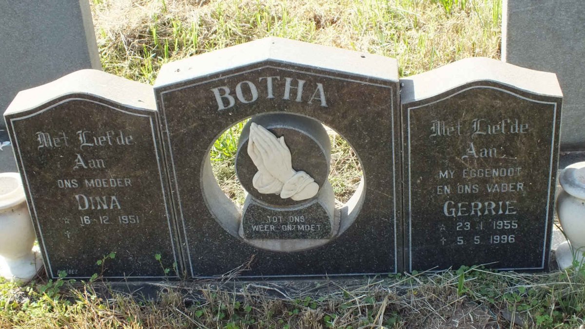 BOTHA Gerrie 1955-1996 &amp; Dina 1951-