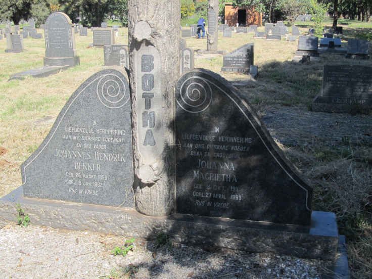 BOTHA Johannes Hendrik Bekker 1899-1962 &amp; Johanna Magrietha 1911-1998