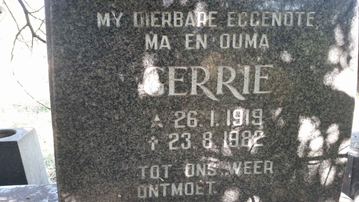 BOTHA Kosie 1914- &amp; Gerrie 1919-1982