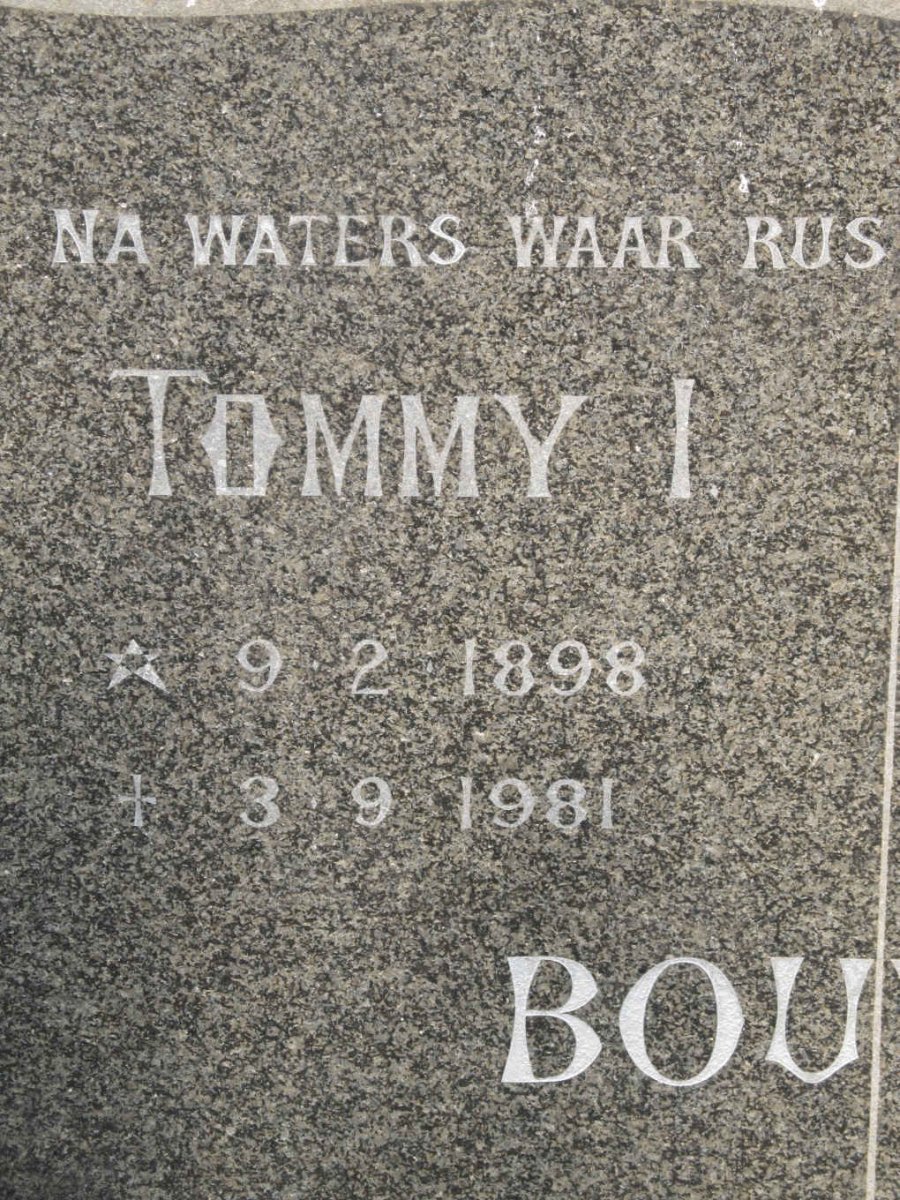 BOUWER Tommy I. 1898-1981 &amp; Miemie M. 1904-1967