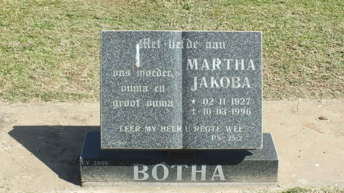 BOTHA Martha Jakoba 1927-1996