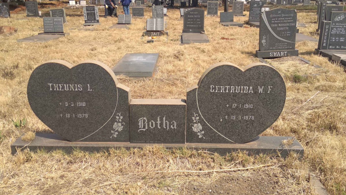 BOTHA Theunis L. 1910-1979 &amp; Gertruida W.F. 1910-1978