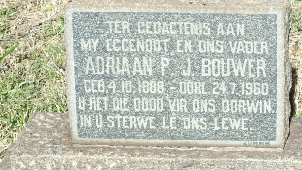 BOUWER Adriaan P.J. 1888-1960