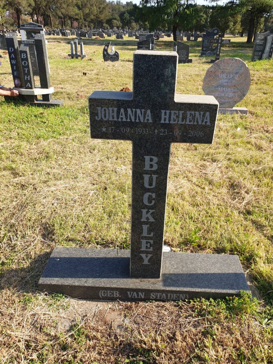 BUCKLEY Johanna Helena nee VAN STADEN 1933-2006