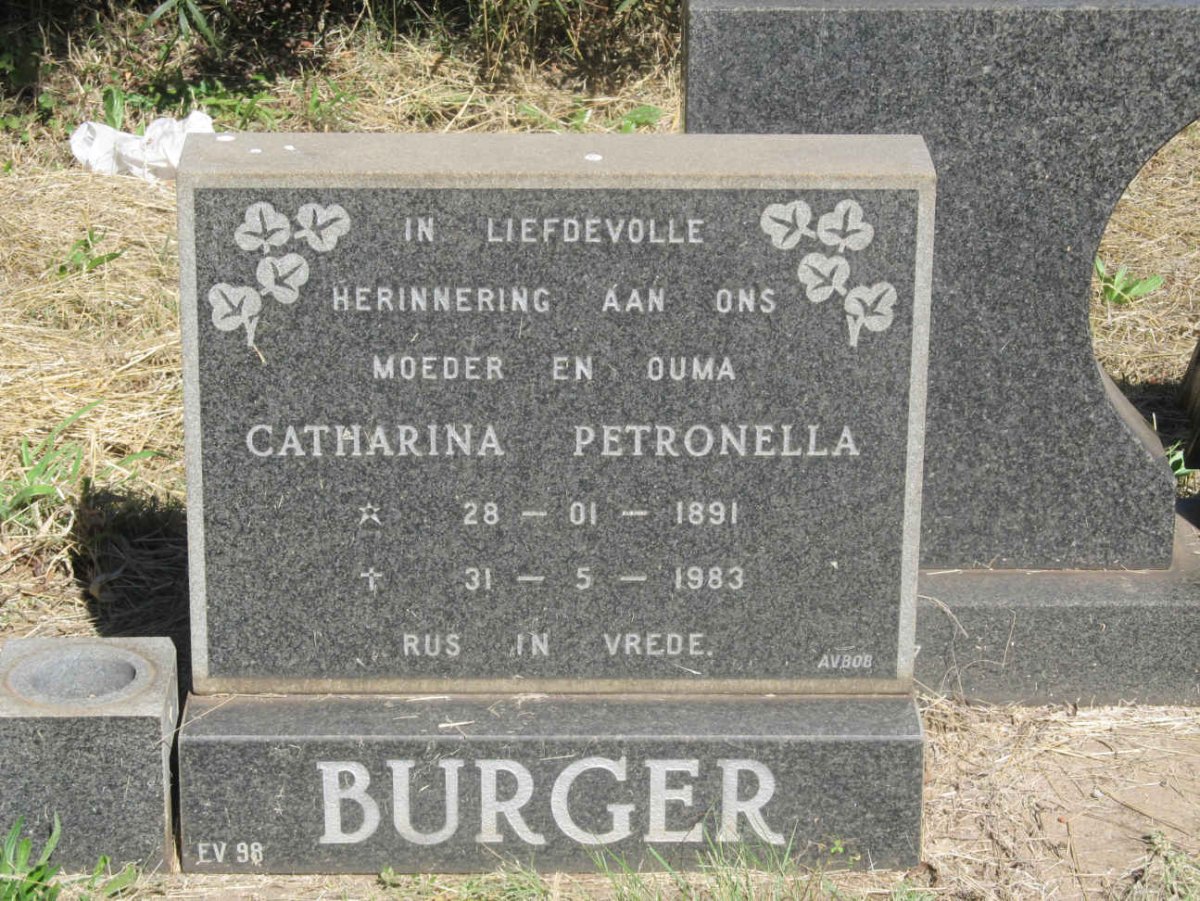 BURGER Catharina Petronella 1891-1983