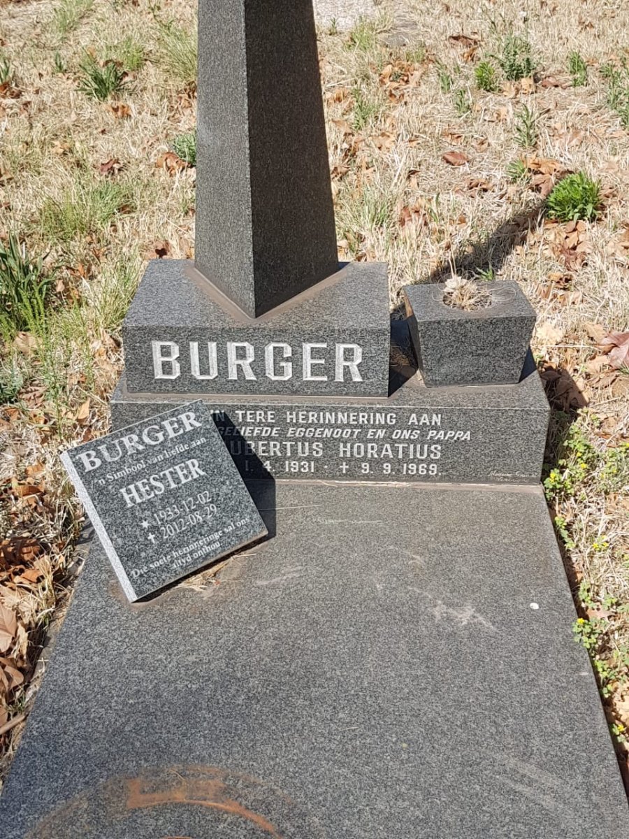 BURGER Hubertus Horatius 1931-1969 :: BURGER Hester 1933-2012
