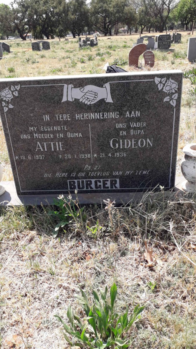 BURGER Gideon 1936- &amp; Attie 1937-1998